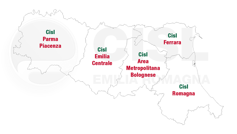 Cartina CISL Scuola Emilia Romagna